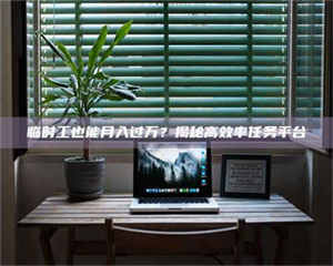 江山临时工也能月入过万？揭秘高效率任务平台 第1张