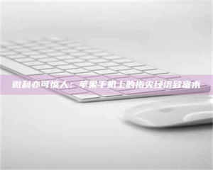 江山微利亦可惊人：苹果手机上的指尖经济致富术 第1张